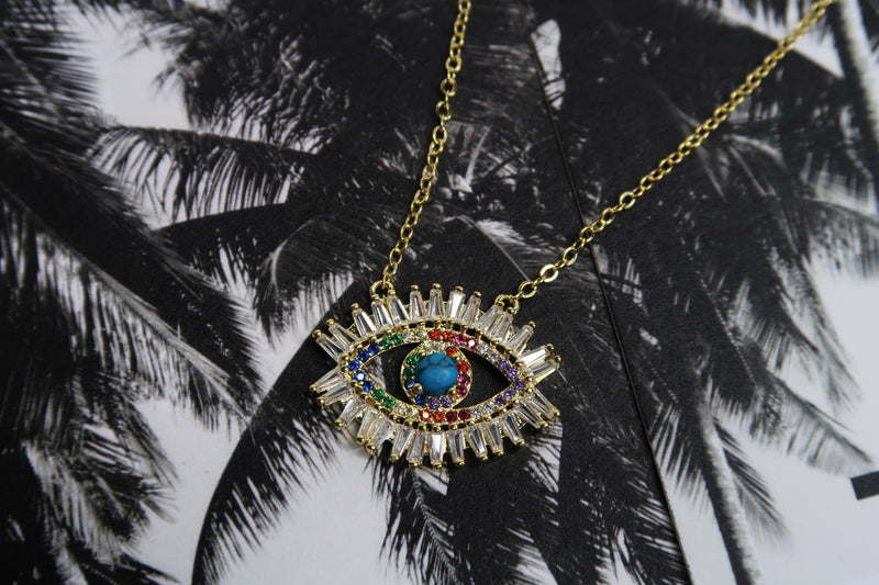 TEXIFORNIA LIMITED EDITION SIGNATURE NECKLACE - RAINBOW CRYSTAL