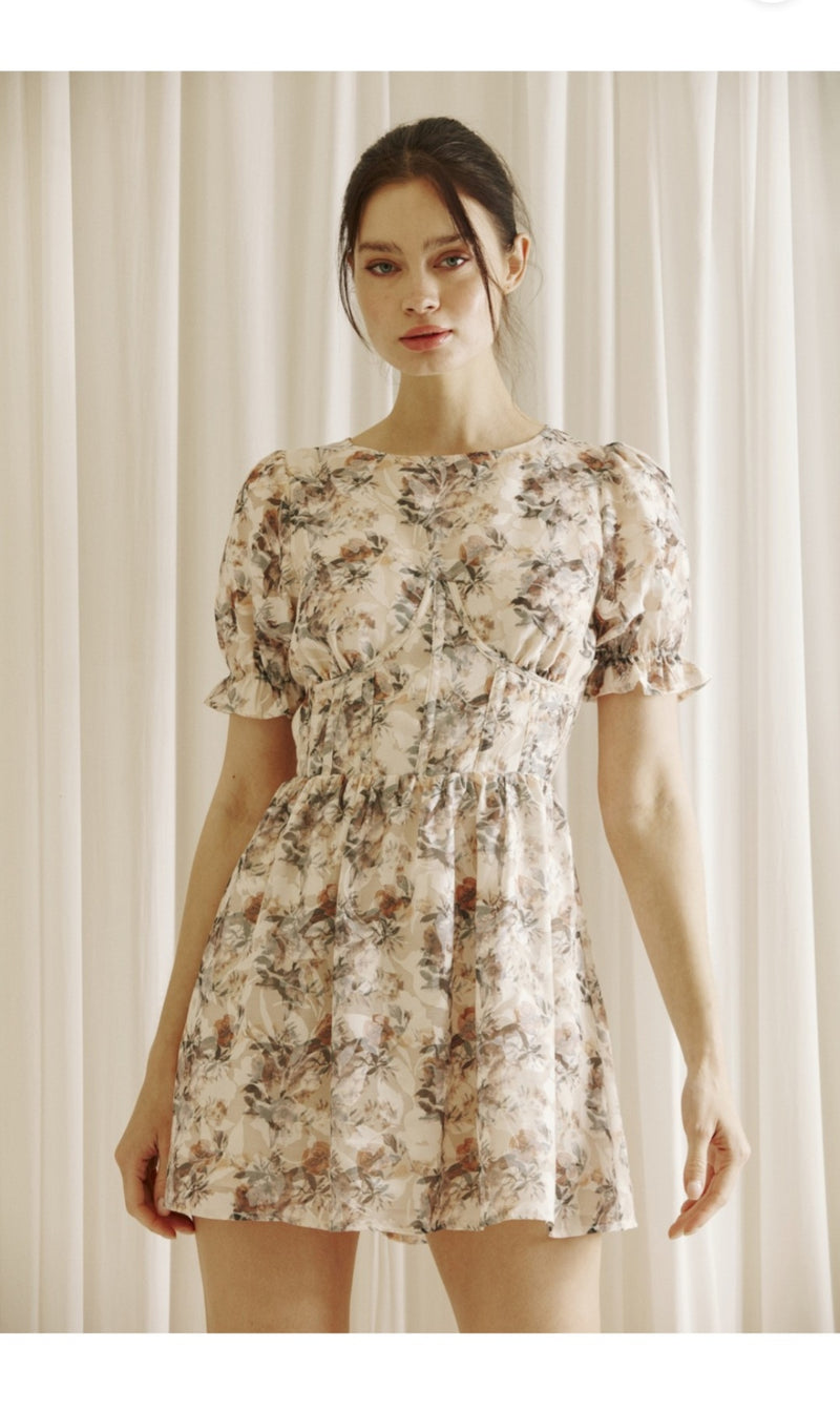 Floral Whispers Bodice Mini Dress