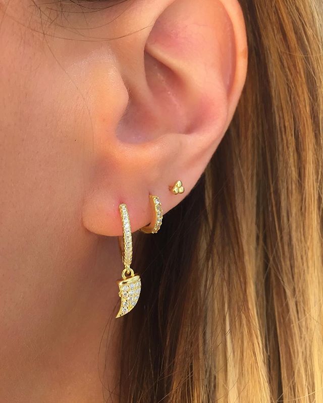 LUXURY COLLECTION BLING HORN MINI HOOPS