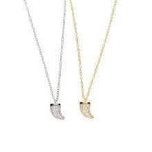 LUXURY COLLECTION BLING HORN NECKLACE- Silver