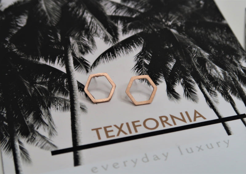 DALLAS COLLECTION The HEX Studs- Rose Gold