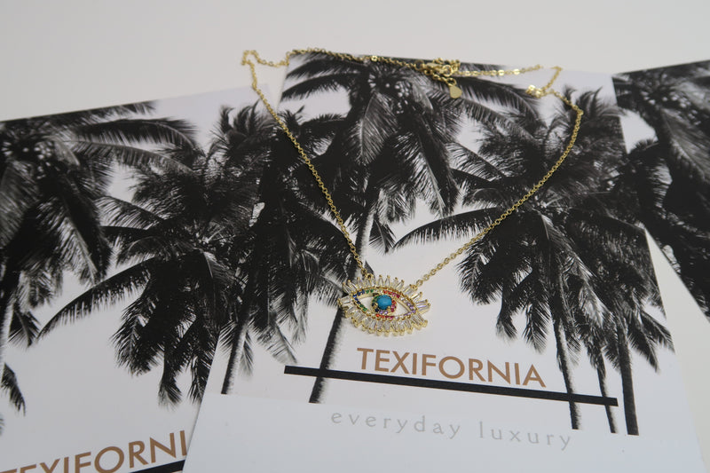 TEXIFORNIA LIMITED EDITION SIGNATURE NECKLACE - RAINBOW CRYSTAL