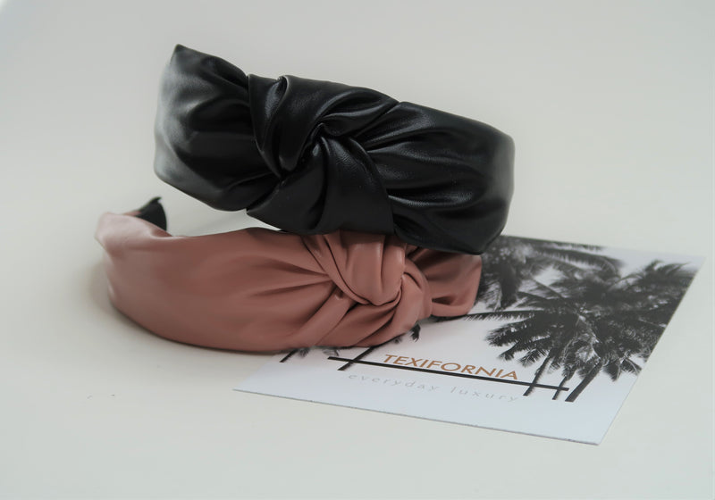 LEATHER LOOK KNOTTED HEADBANDS