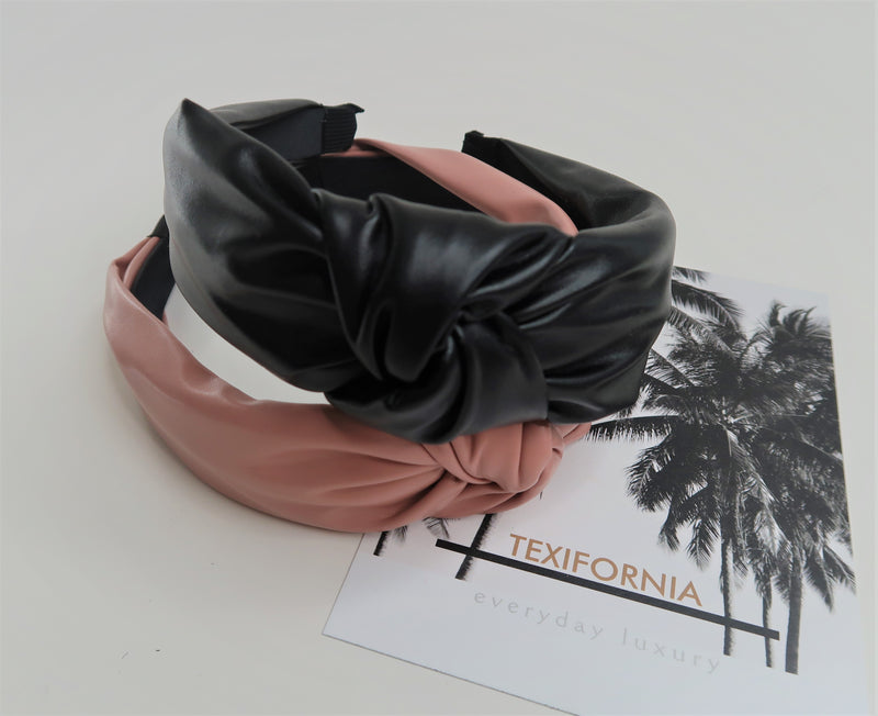 LEATHER LOOK KNOTTED HEADBANDS