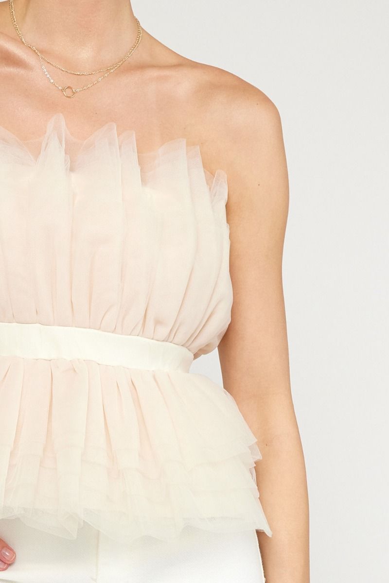 Tulle Bustier Top- Ivory